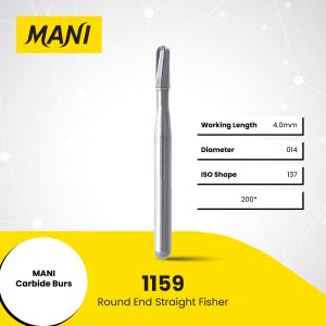 MANI CARBIDE BURS Round End Straight Fisher 1159