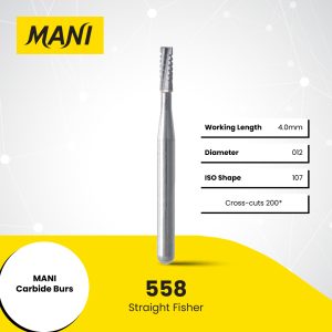 MANI CARBIDE BURS Straight Fisher 558 (Cross-cuts)
