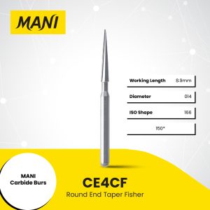 MANI CARBIDE BURS Round End Taper Fisher CE4CF
