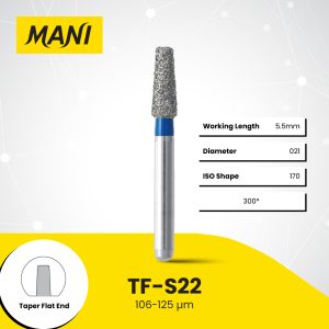 MANI Dia-Bur Taper Flat End TF-S22