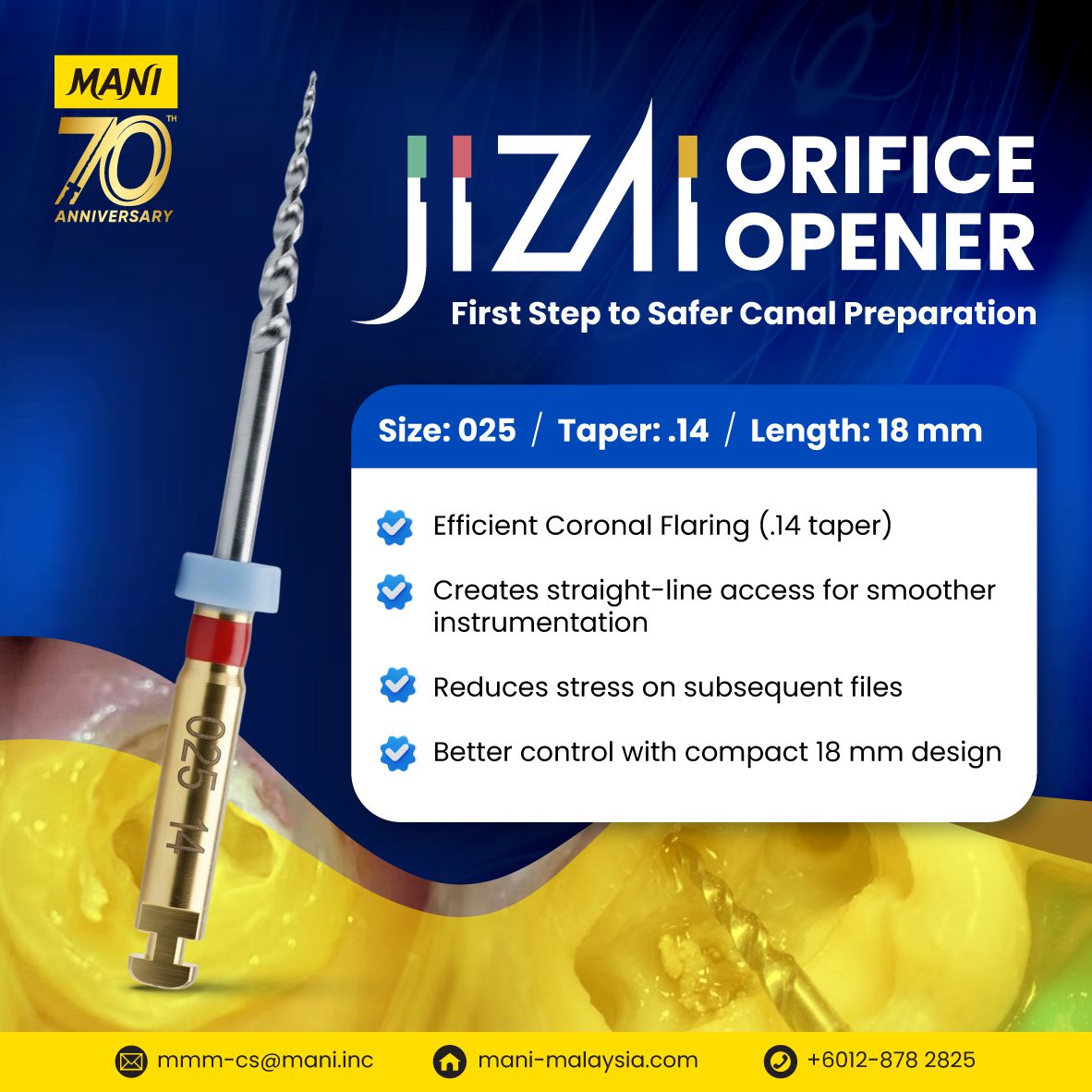 MANI JIZAI Orifice Opener: Supporting Efficient and Controlled Coronal Access in Endodontic Treatment